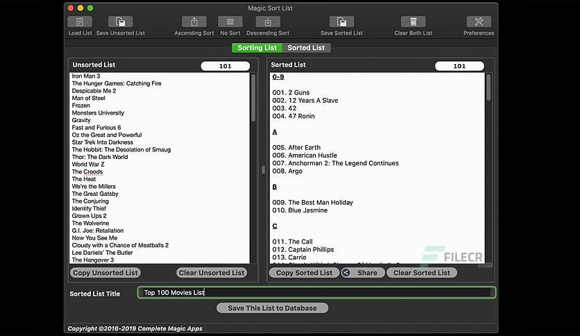 Magic Sort List 3.5.2