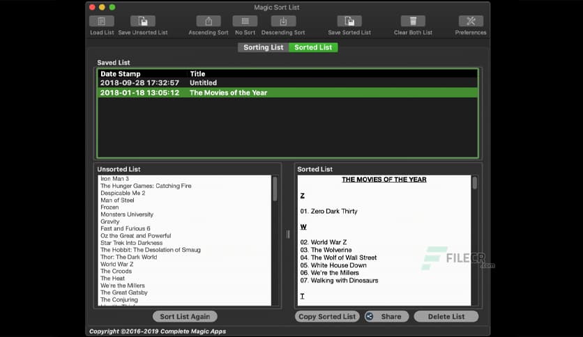 Magic Sort List 3.5.2