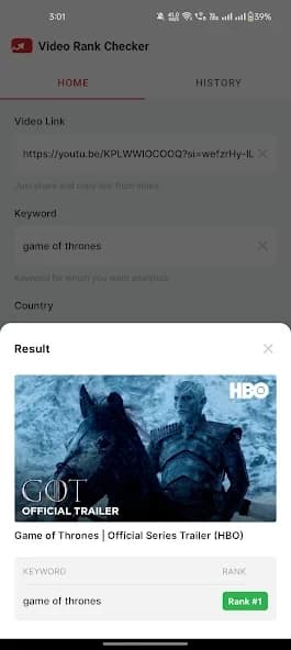 Video Rank Checker 1.6
