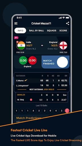 Cricket Mazza 11 Live Line 4.22