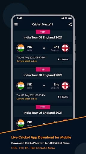 Cricket Mazza 11 Live Line 4.22