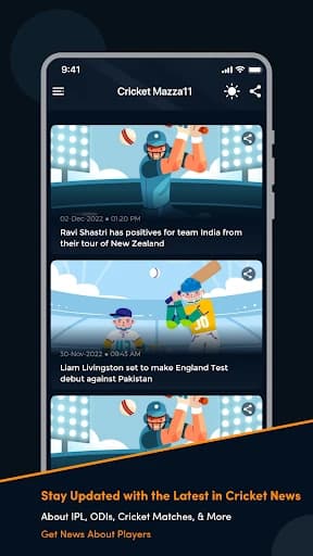 Cricket Mazza 11 Live Line 4.22