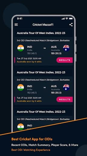 Cricket Mazza 11 Live Line 4.22