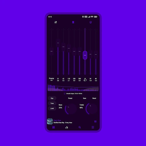 Luminous Black – Poweramp Skin 10.5