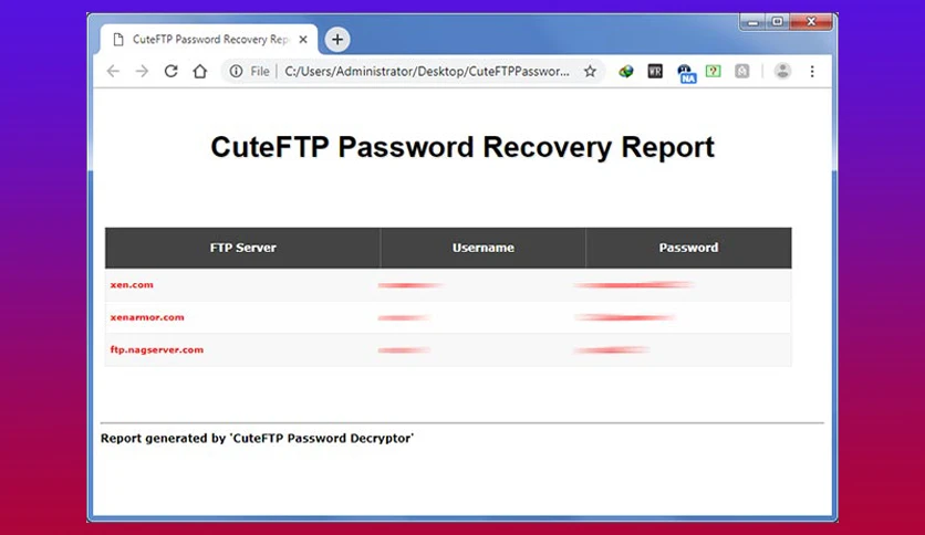 CuteFTP Password Decryptor