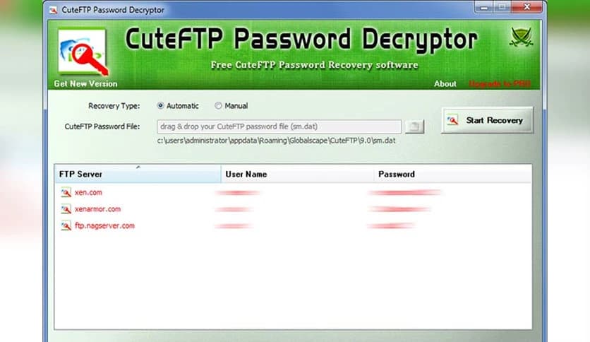 CuteFTP Password Decryptor